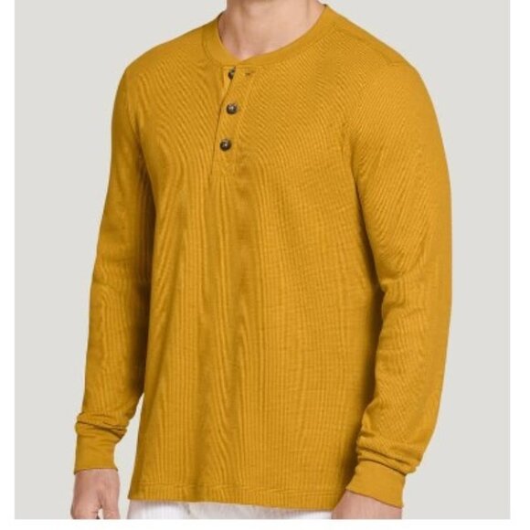 Jockey Long Sleeve Waffle Henley - Warm Cider Color - Multiple Sizes Available - Picture 2 of 7